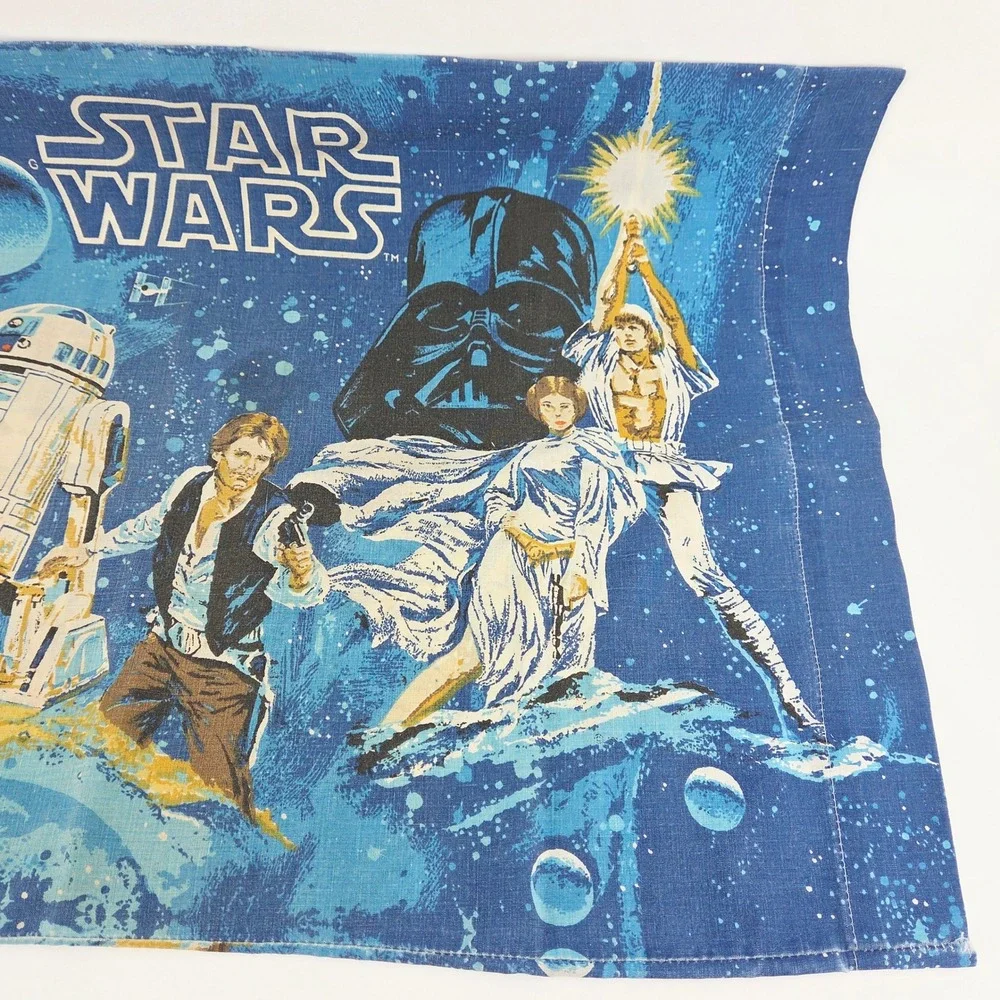 Star Wars Vintage 1977 Bibb Twin Bed Set 3pc Flat & Fitted Sheet 1 Pillowcase